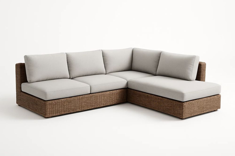 Corner Sectional Sofa - gris/marron