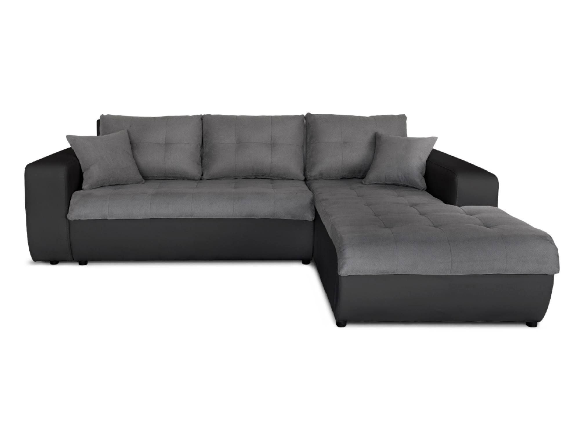 Corner Sectional Sofa - Gris/Noir