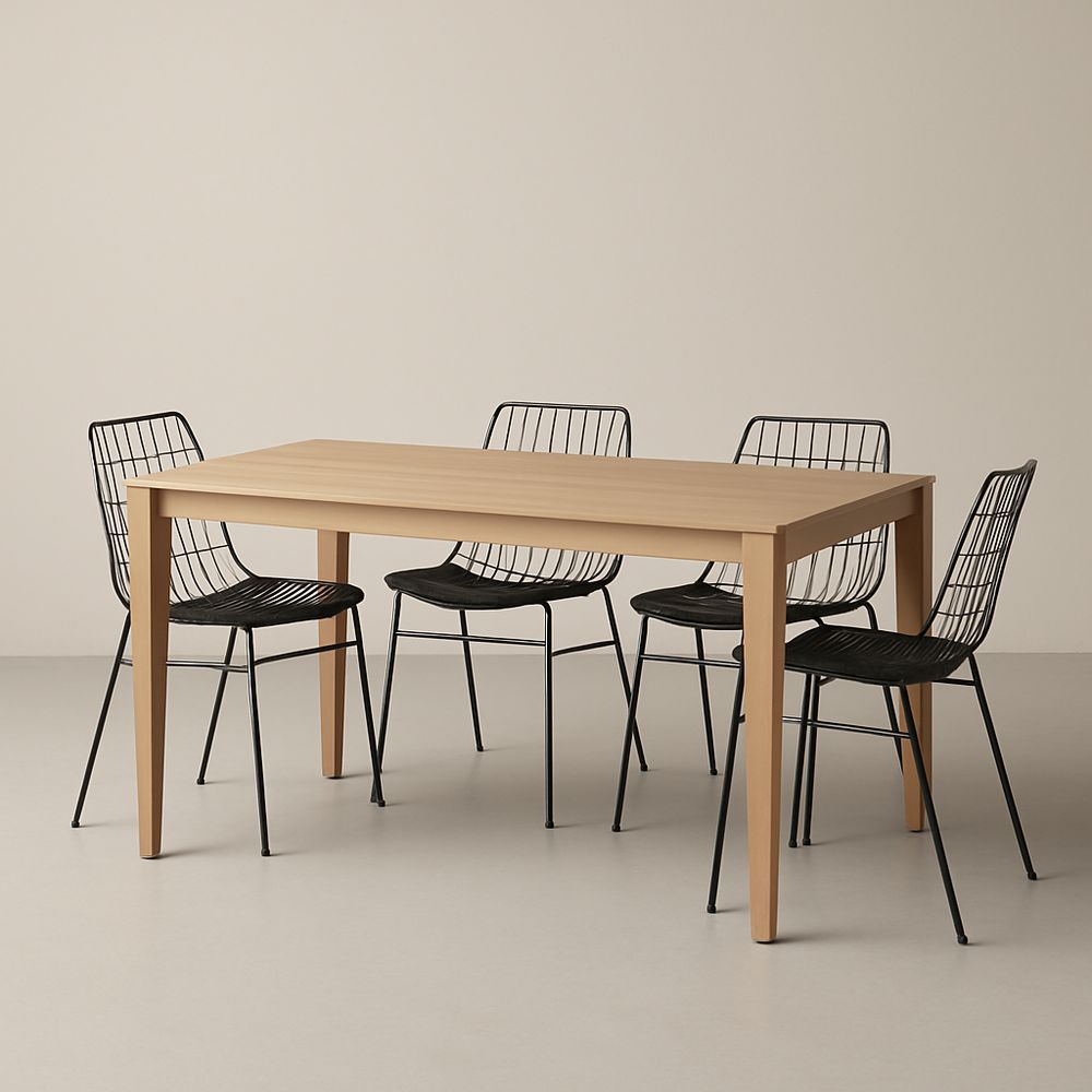 Table - Bois naturel/Noir