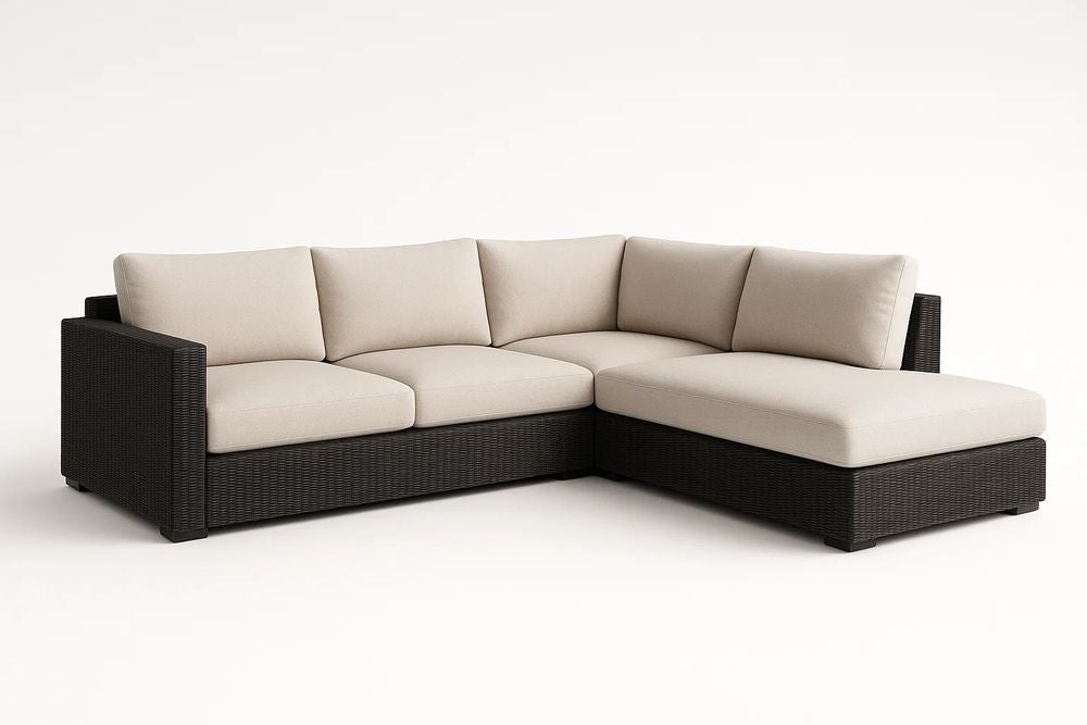 Corner Sectional Sofa - Beige/Noir
